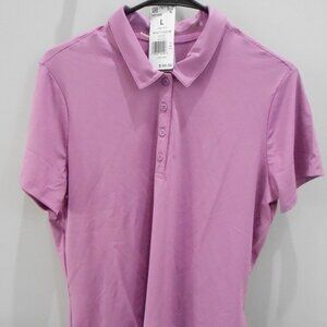 Adidas Logo Women's Ultimate365 Solid Purple Short Sleeve Polo Golf Shirt Size-L
